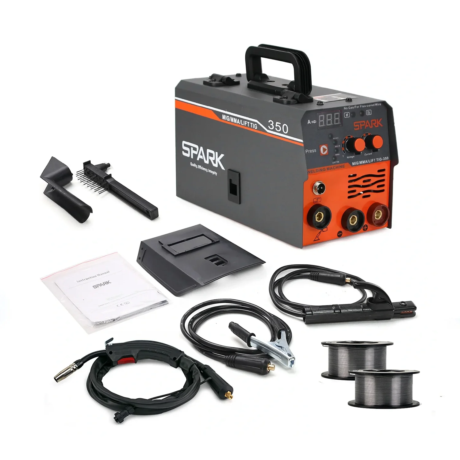 კემპის და შედუღების აპარატი FLUX მავრთულზე, MIG/MMA/TIG 3 ფუნქციით - SPARK MIG350 - Image 3