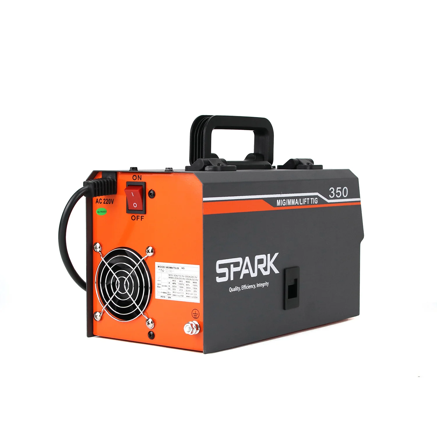კემპის და შედუღების აპარატი FLUX მავრთულზე, MIG/MMA/TIG 3 ფუნქციით - SPARK MIG350 - Image 6